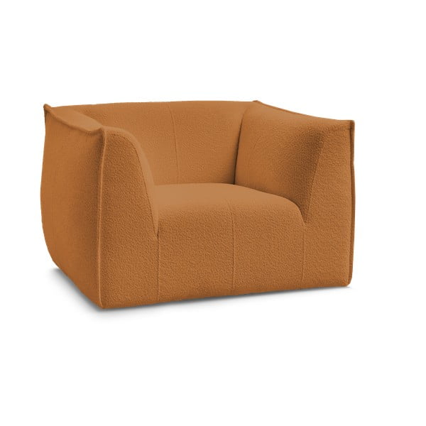 Poltrona color senape con rivestimento in bouclé Giorgia – Bobochic Paris