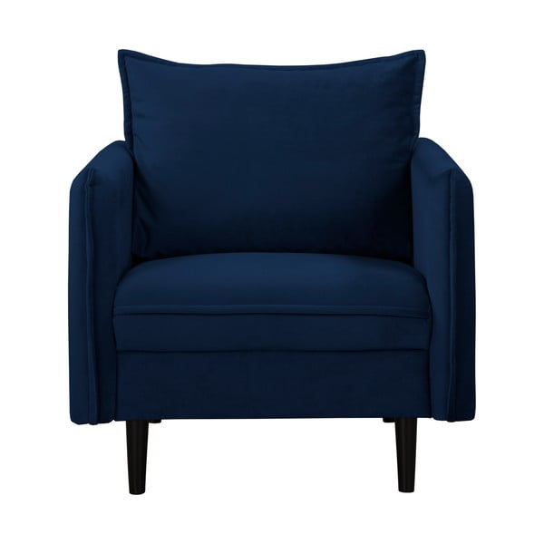 Poltrona blu scuro con rivestimento in velluto Juli – Ropez-image-1