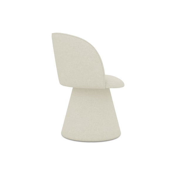 Sedia da pranzo color crema in imbottito Maia – Makamii-image-2