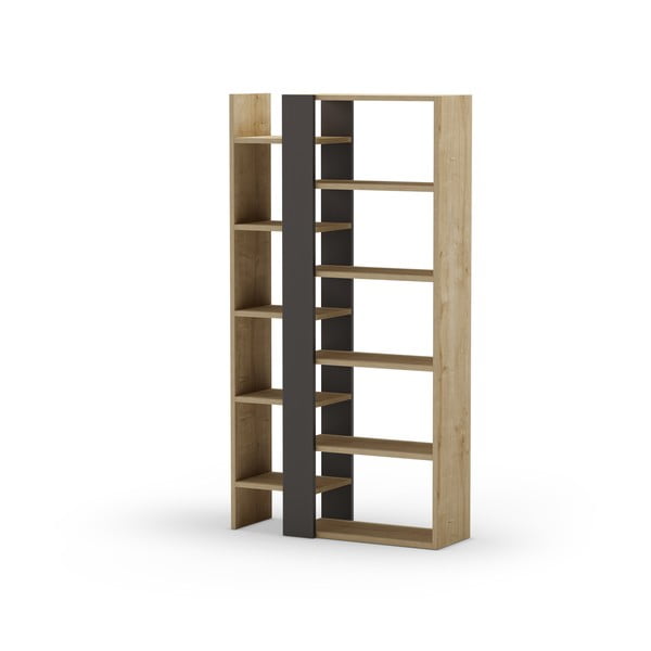 Libreria in rovere decorato in nero e naturale 80x152 cm Axel - Marckeric-image-3