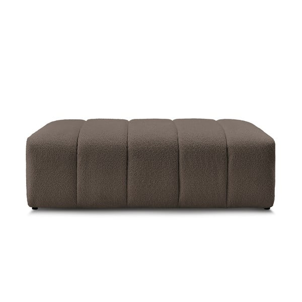 Poggiapiedi marrone con rivestimento in bouclé Annecy – Bobochic Paris