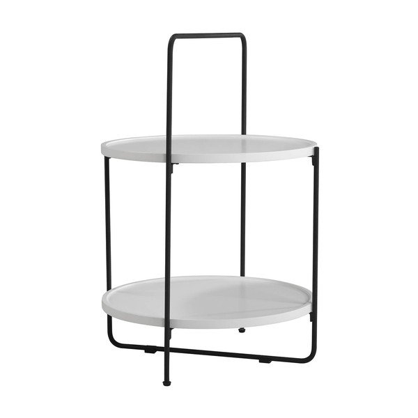 Tavolino Alessio bianco e nero, ø 45 cm - sømcasa-image-1