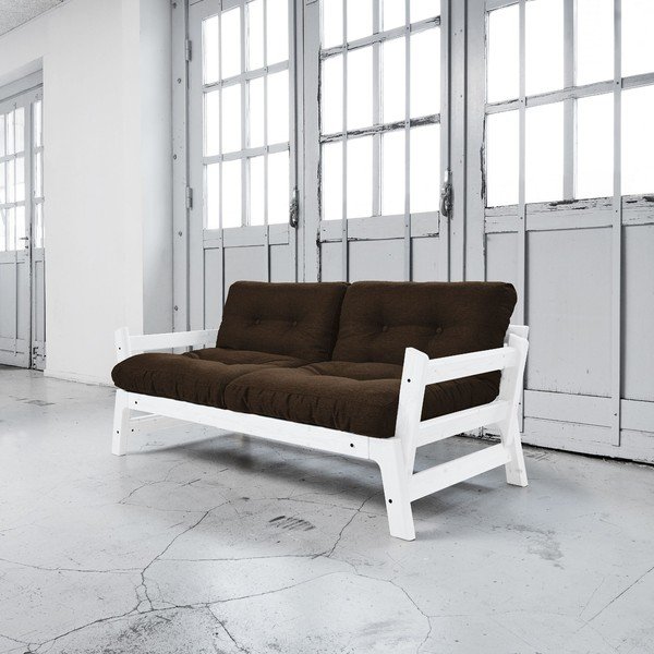 Rozkládací pohovka Karup Step White/Choco Brown