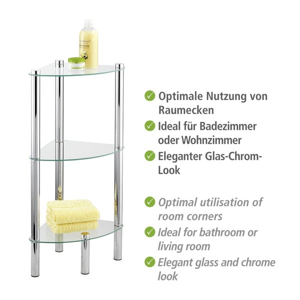 Scaffale ad angolo con 3 scomparti Angolo Yago - Wenko-image-1