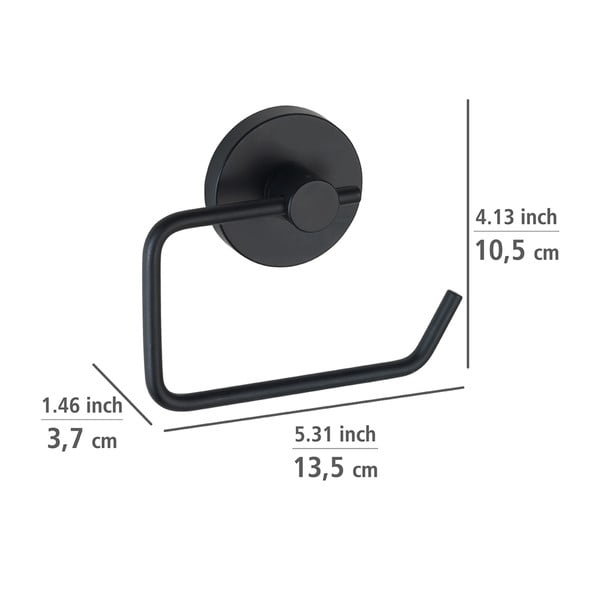 Porta carta igienica Vacuum-Loc® nero Milazzo - Wenko-image-1