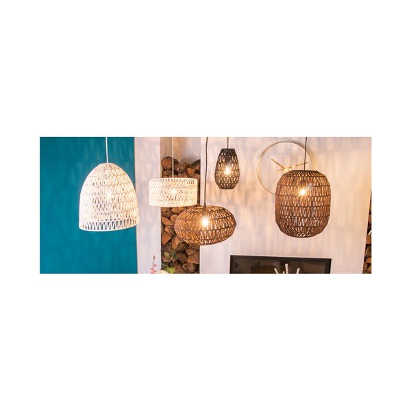Hnědé závěsné svítidlo Leitmotiv Paper Rope, ⌀ 34 cm-image-2