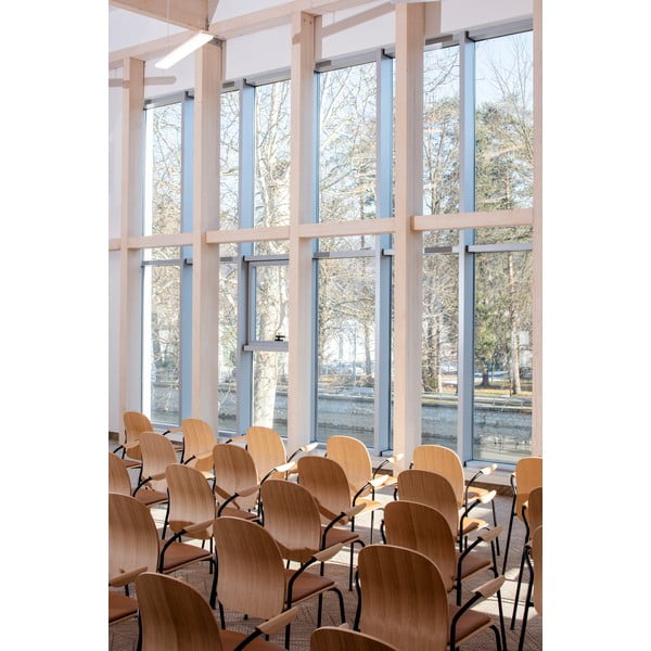 Sedie da pranzo in set di colore naturale con effetto rovere con braccioli/impilabili 2 pz Book – Gazzda-image-3