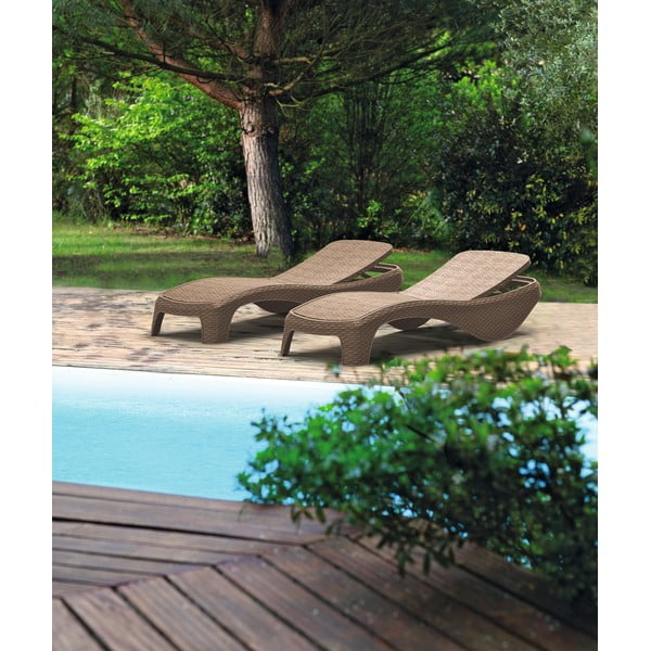 Sedia a sdraio da giardino in plastica marrone Atlantic - Keter-image-1