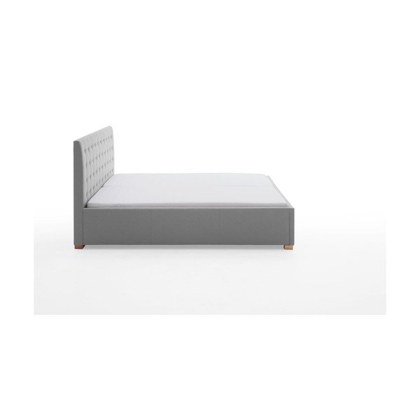Letto matrimoniale imbottito grigio chiaro rete non inclusa 180x200 cm Malia – Meise Möbel-image-3