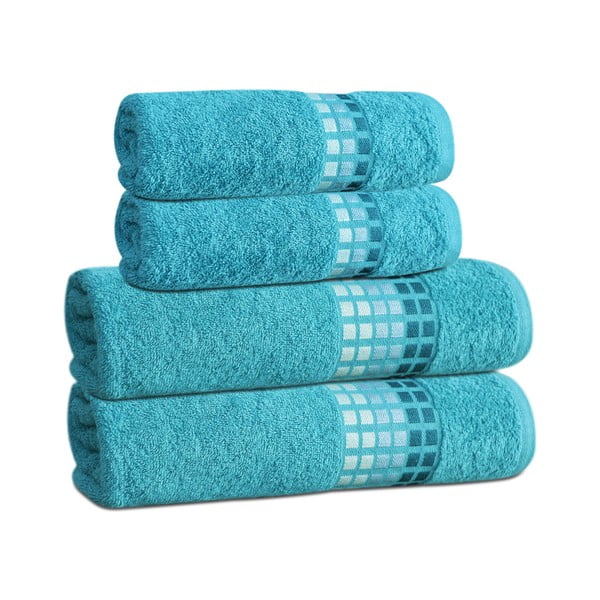 Asciugamano in cotone blu 50x100 cm Darwin - My House-image-2