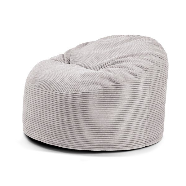 Pouf a sacco per bambini grigio chiaro con rivestimento in velluto a coste Om 85 – SLOWDOWN