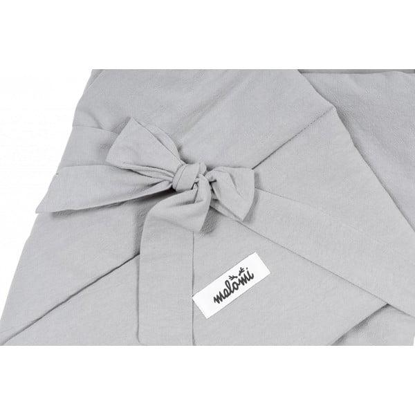 Fascia per neonati in cotone grigio 75x75 cm - Malomi Kids-image-1