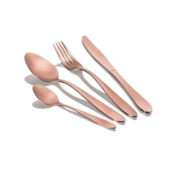 Posate in acciaio inox 24 pezzi Rosegold Metallic Line - BerlingerHaus-image-2