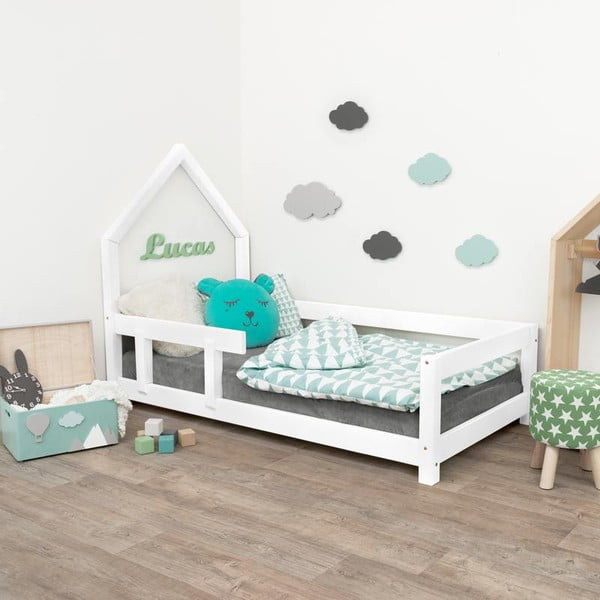 Letto per bambini in legno bianco, 90 x 200 cm Poppi - Benlemi