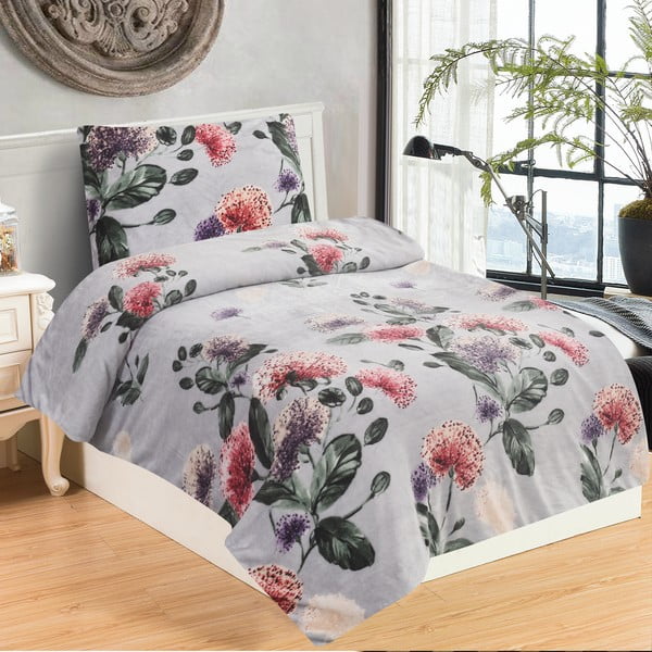 Set copripiumino e federa grigio chiaro in micropile per letto singolo 140x200 cm Margot – My House