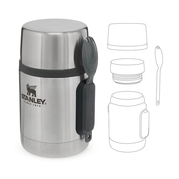 Borraccia termica argentata in acciaio inox 530 ml Adventure – Stanley-image-3