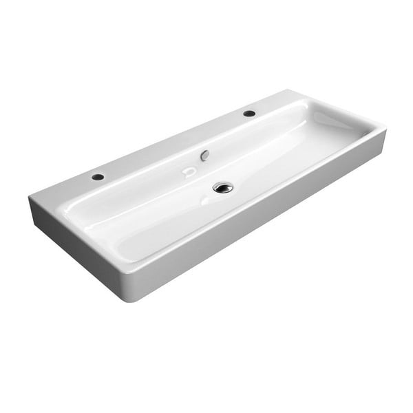 Doppio lavabo bianco in ceramica 120x50 cm Sand – Sapho