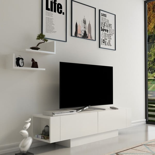Televisore bianco 150x42 cm Matera - Zena Home-image-2