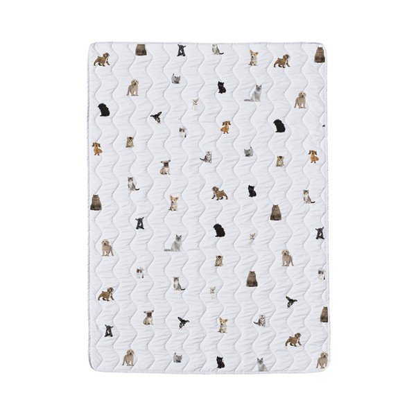 Set con coperta e federa bianco in raso di cotone trapuntato 140x200 cm The Cutest Ones – Butter Kings