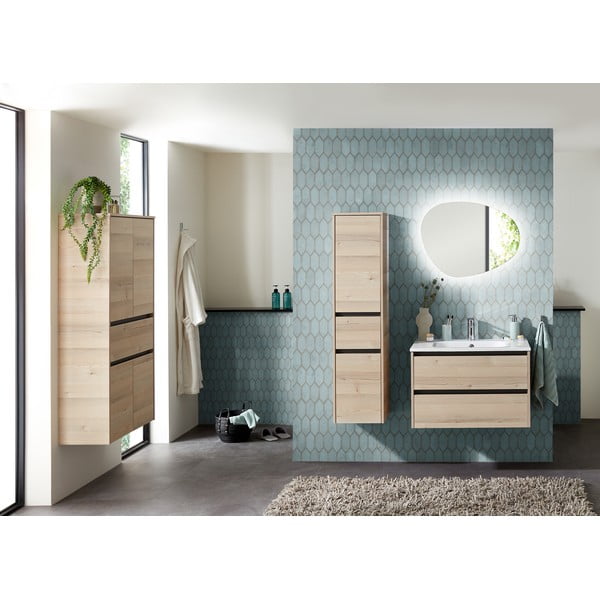 Mobile per bagno di colore naturale con effetto pino 146x35 cm Quickset 393 – Pelipal-image-1