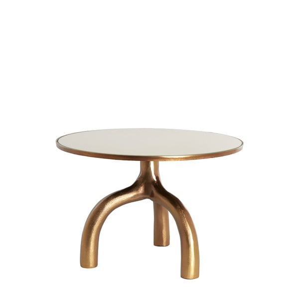 Tavolino rotondo in vetro bronzo e beige ø 65 cm Mello - Light & Living