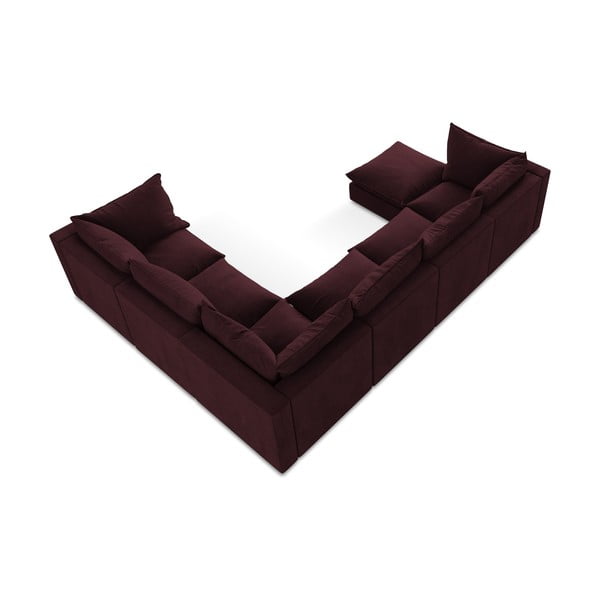 Divano angolare burgundy (con penisola a destra/a U) Manao – Makamii-image-3