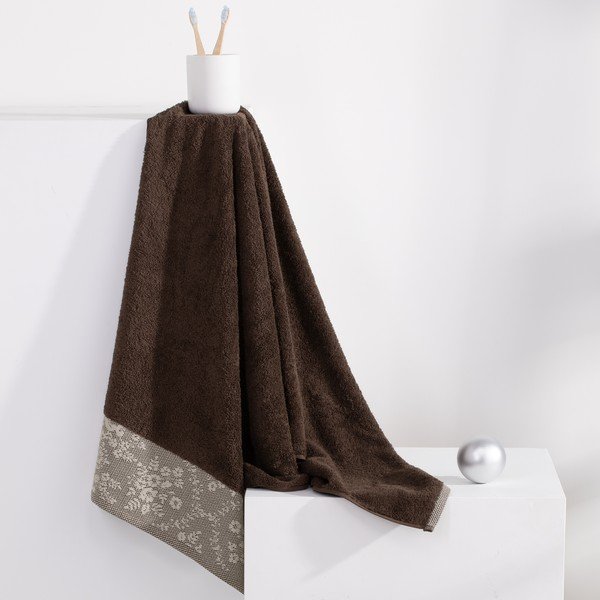 Asciugamano marrone in spugna di cotone 70x140 cm Crea - AmeliaHome-image-2