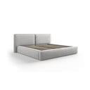 Letto matrimoniale imbottito grigio chiaro con contenitore e rete inclusi 180x200 cm Arendal - Cosmopolitan Design