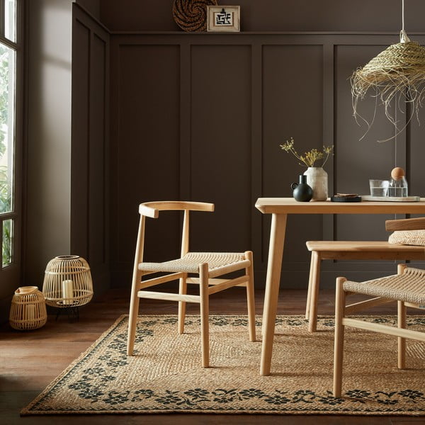 Tappeto di colore naturale in iuta reversibile 160x230 cm Maisie – Flair Rugs-image-1