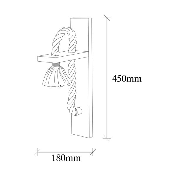 Lampada da parete di colore naturale Erebos – Opviq lights-image-4