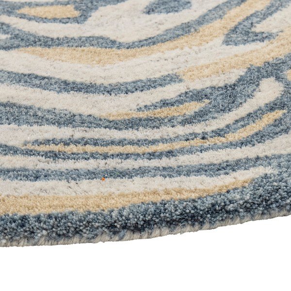 Tappeto rotondo in lana blu-marrone ø 120 cm Tiger - Bloomingville-image-2
