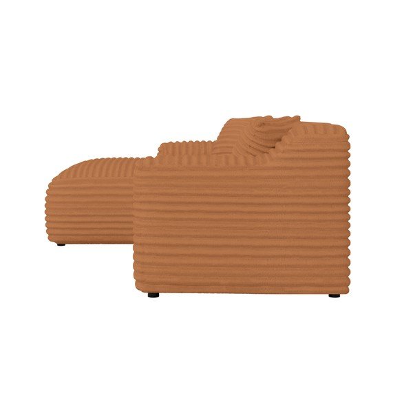 Divano angolare color terracotta (con penisola a sinistra e chaise lounge) rivestito in velluto a coste Martin – Ropez-image-3