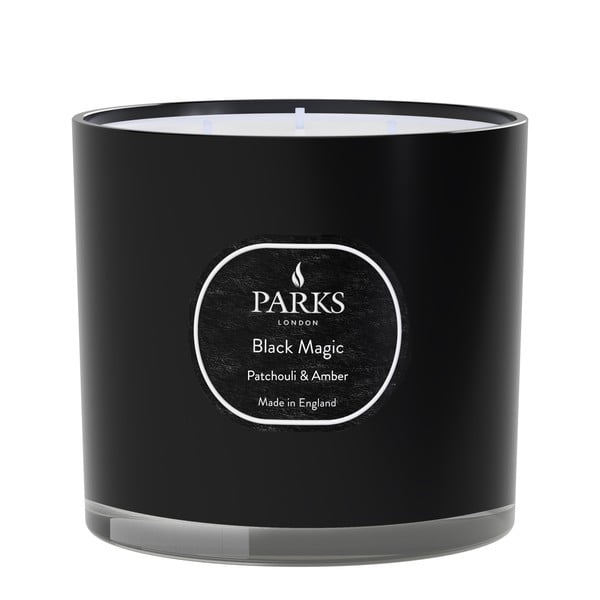 Candela al profumo di patchouli e ambra Black Magic, durata di combustione 56 h Patchouli & Amber - Parks Candles London