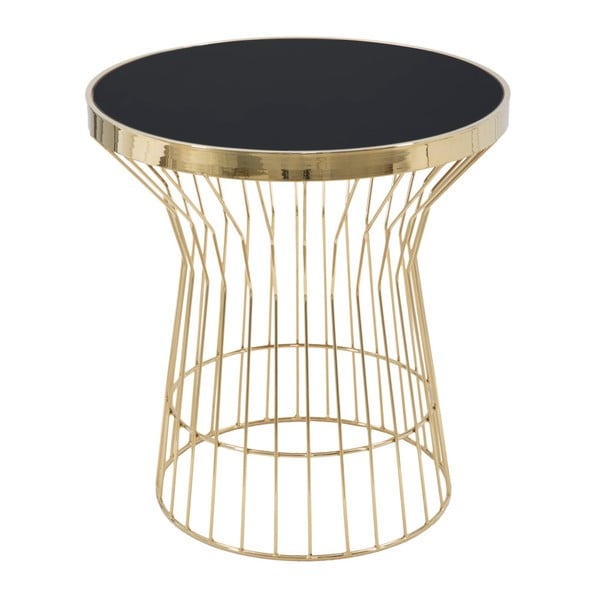 Tavolino rotondo in nero e oro Glam, altezza 63 cm - Mauro Ferretti