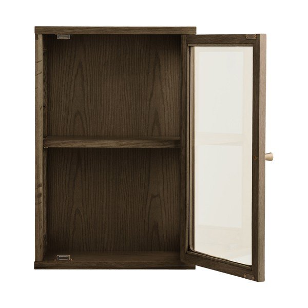 Vetrina marrone scuro con effetto rovere da appendere 40x60x20 cm Zamora – House Nordic-image-3