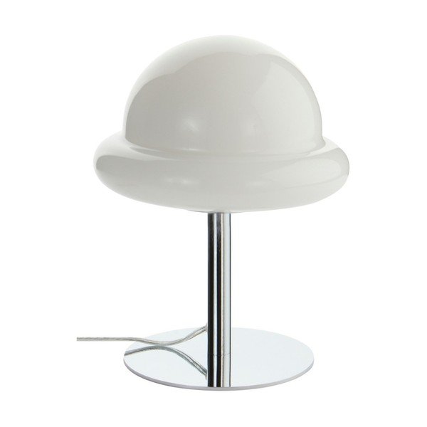Lampada da tavolo bianca/color argento lucido in vetro opale (altezza totale 26 cm) Bubba – Jotex
