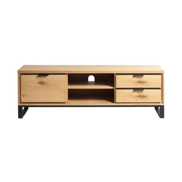 Tavolo TV in rovere colore naturale 170x55 cm Livorno - Unique Furniture