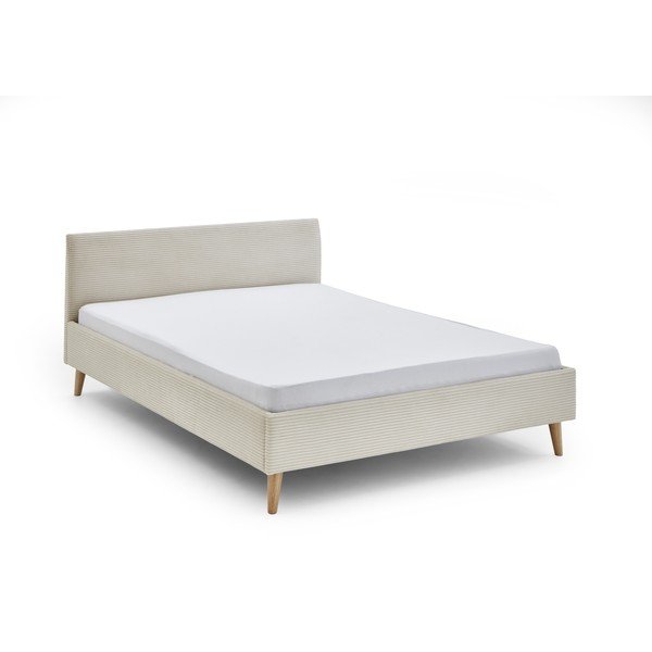 Letto matrimoniale imbottito beige rete non inclusa 140x200 cm Wicki – Meise Möbel