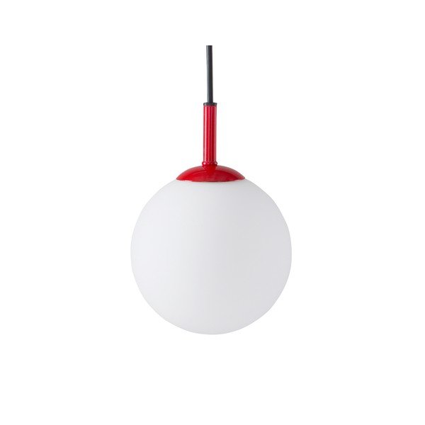 Lampadario rosso/bianco in vetro ø 13 cm Ekman – Jotex-image-4