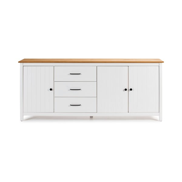 Cassettiera in legno bianco, larghezza 190 cm Miranda - Marckeric