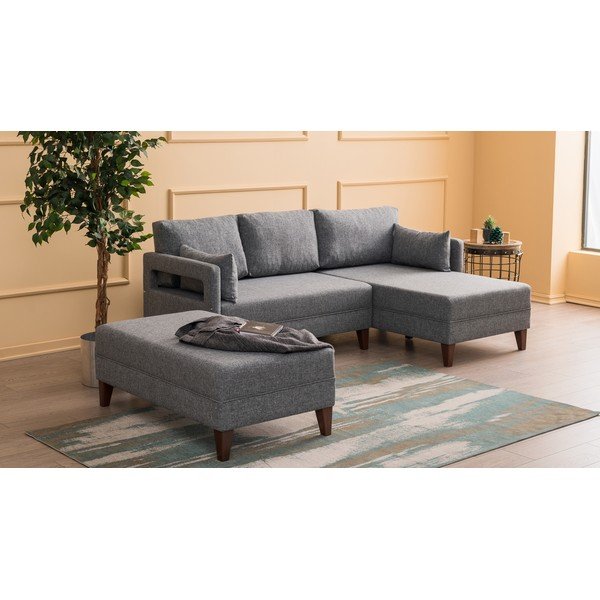 Divano letto grigio Emma, angolo destro Comfort - Balcab Home-image-1