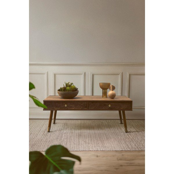 Tavolino da salotto colore naturale scuro 59x110 cm Frida – Premier Housewares-image-1