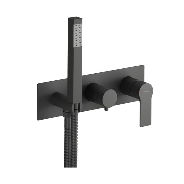 Rubinetto per doccia in nero opaco da incasso (con tre uscite) Pax – Sapho-image-1