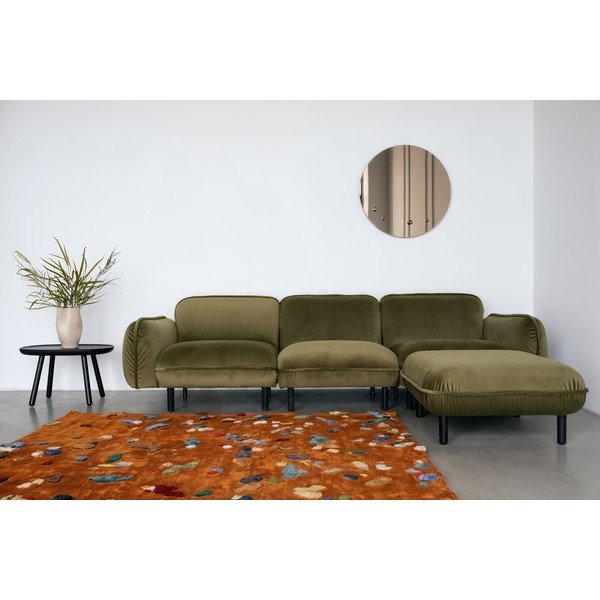 Divano in velluto verde 264 cm Bean - EMKO-image-1