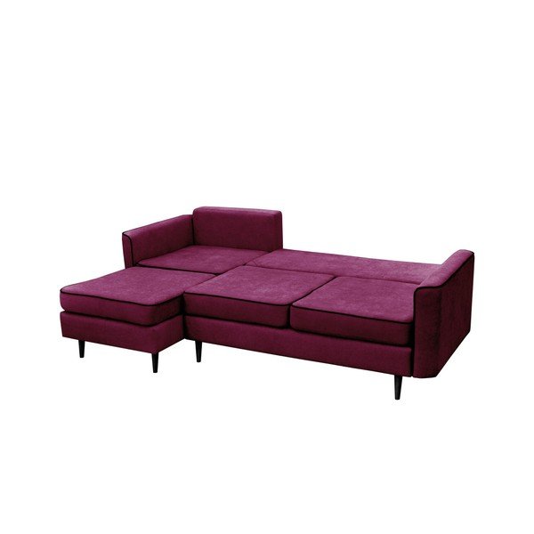 Divano letto viola con gambe nere Dragonfly, angolo sinistro - Mazzini Sofas-image-4