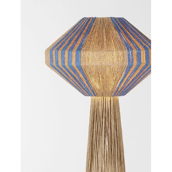 Lampada da terra blu/di colore naturale con rivestimento in corda (altezza totale 152 cm) Abby – Nova Luce-image-1