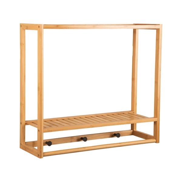 Appendiabiti da parete in bambù di colore naturale con ripiano Sheer - Leitmotiv-image-2