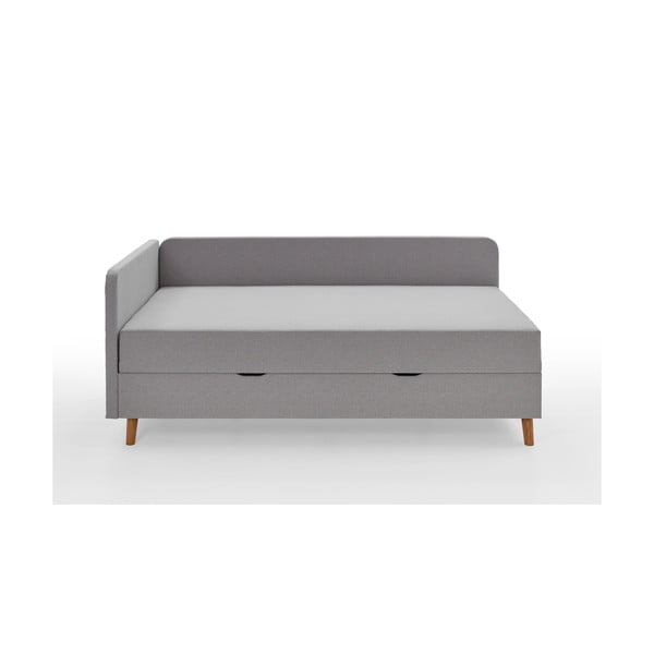 Letto singolo imbottito grigio chiaro con contenitore con materasso incluso 90x200 cm Cabana – Meise Möbel-image-3