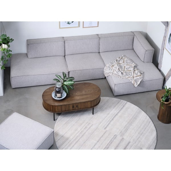 Tavolino in rovere decorato in colore naturale 60x120 cm Nola - Unique Furniture-image-3