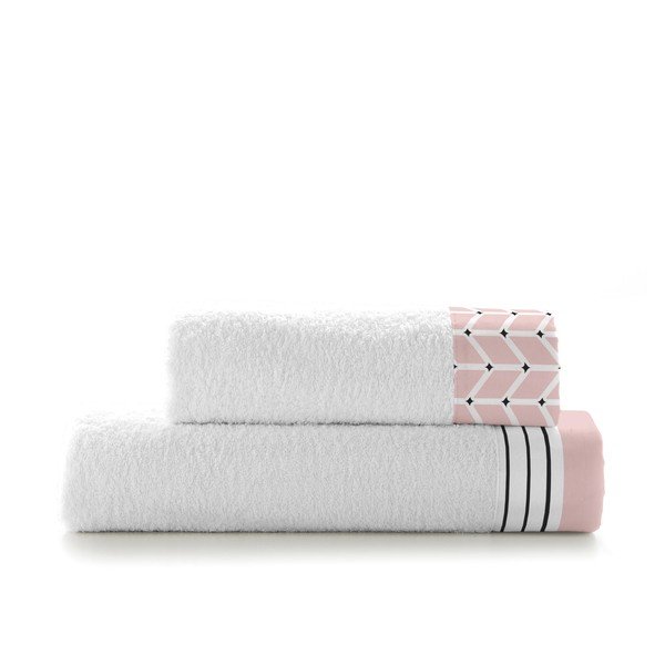 Set di 2 asciugamani in cotone Blush - Blanc-image-2